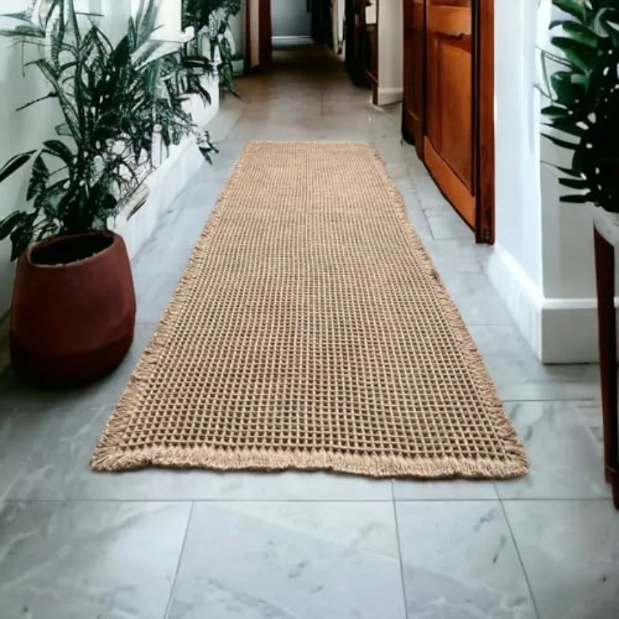 

Waffle Bath Mat Super Absorbent Non-Slip Bath Mats for Bathroom Floor Machine Washable Bathroom Rugs with Tassels Rubber Backed