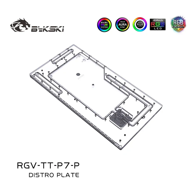 BYKSKI 배전 플레이트 아크릴 보드 수관 키트 솔루션, 써멀테이크 P7 컴퓨터 케이스, CPU/GPU 블록 지지대 DDC 펌프용