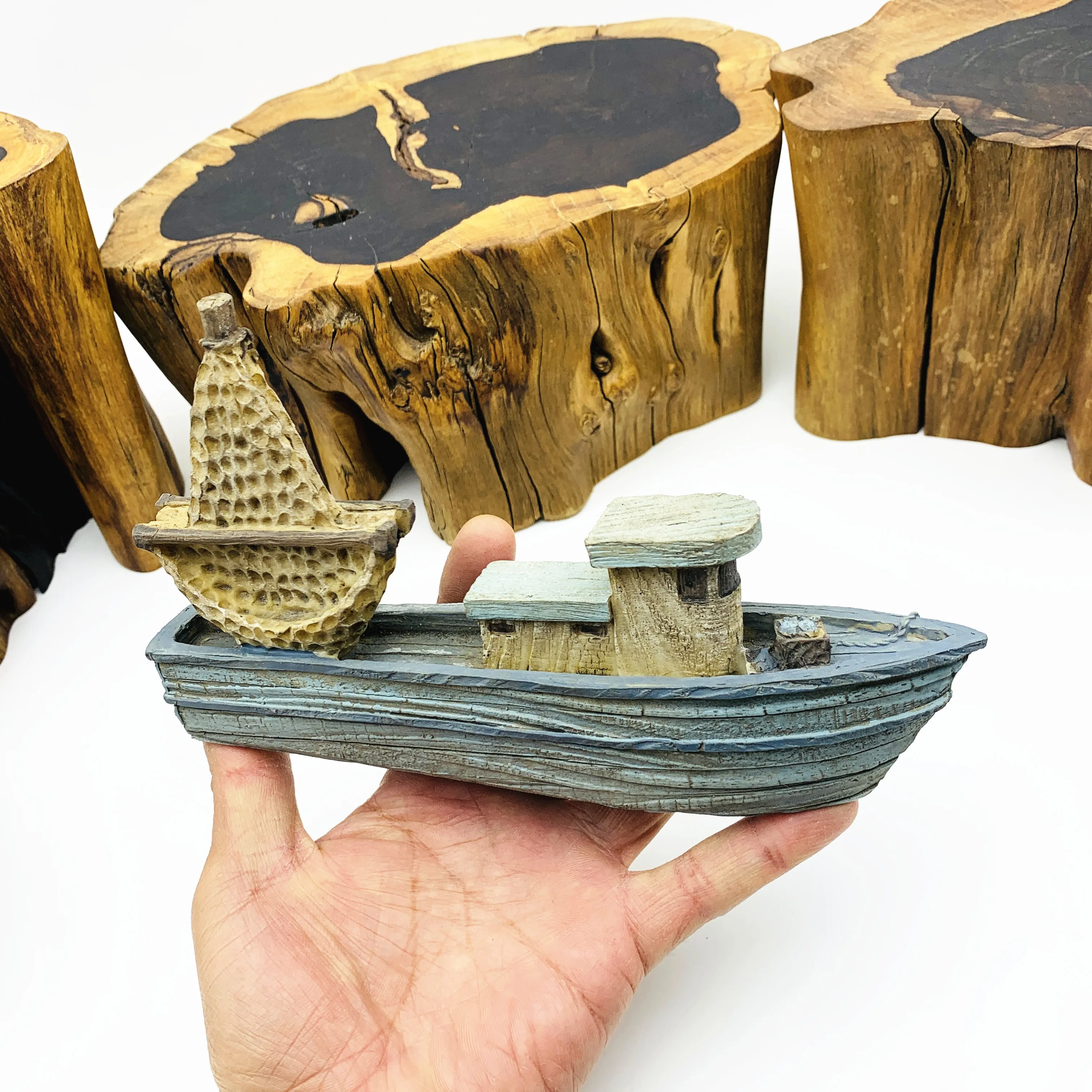 Miniature Boat Office Handmade Desk Sculpture DIY Sand Table Decoration Articles Handicraft