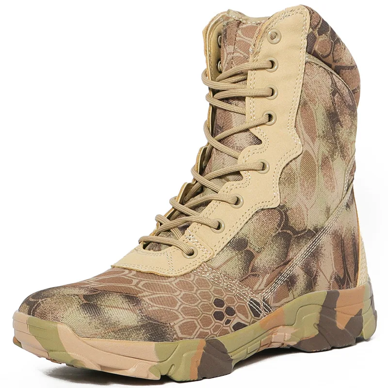 

Men's Waterproof Cycling Shoes Tactical Boots Non-Slip Wear-Resistant High-Top Desert Camouflage