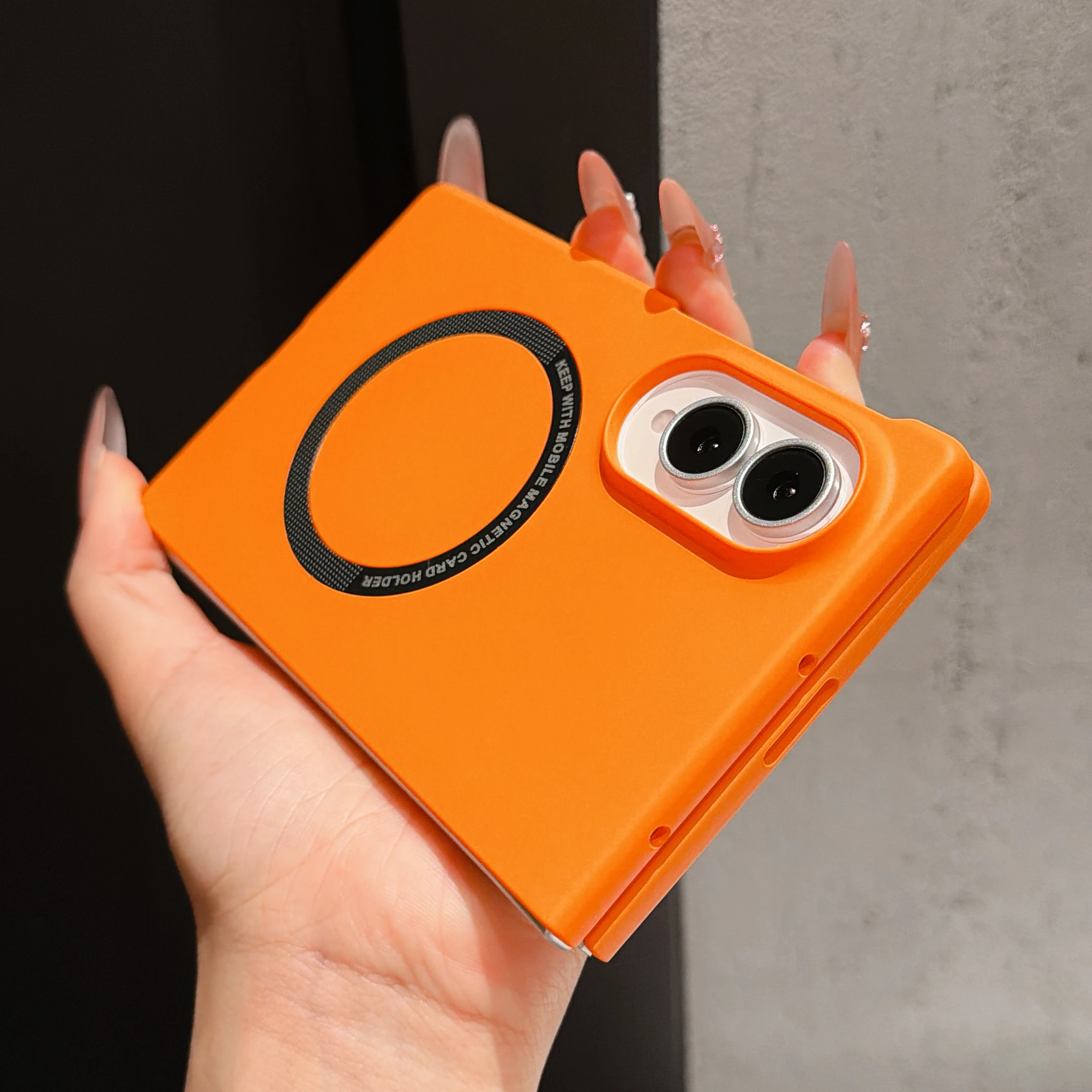 Simple Magnetic Skin-feel Phone Case for Samsung Z Fold 8 Wide Shockproof for Magsafe Camera Bump Slim Fit Wear Resistant Cover