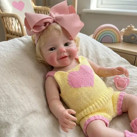 13 Inch Vivienne Full Body Silicone Reborn Doll With Hand‑Rooted Hair Lifelike Newborn Baby Collectible Art Doll