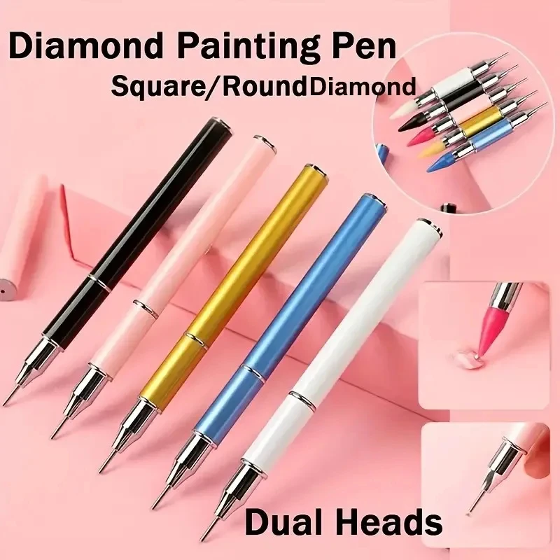 1PC Professional Dual-ended Nail Art Dotting Pen Rhinestone Beads Studs Picker Wax Pencil Brush DIY Point Drill Tools Manicure