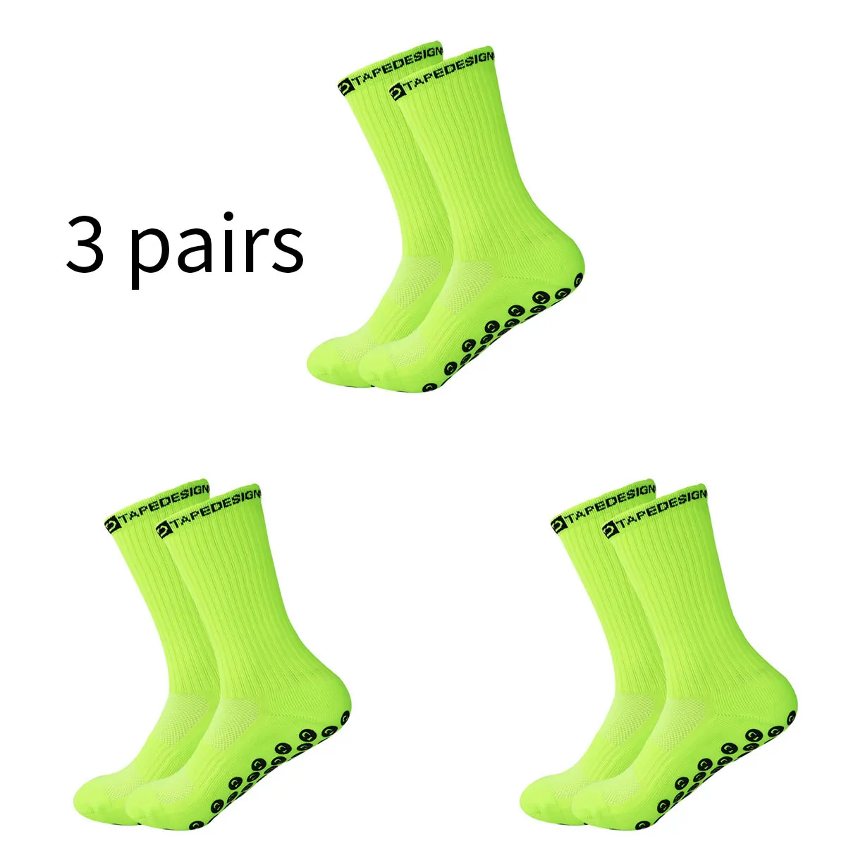 3 Pair Men\'s Non-Slip Soccer Socks Breathable Knee High Towel Bottom Cycling Hiking Sports Training Women Child Football Socks