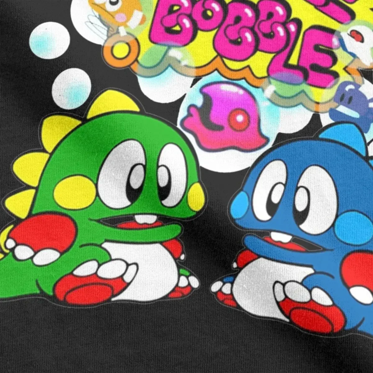 Bubble Bobble Game T-Shirt for Men Casual Cotton Tee Shirt Crew Neck Short Sleeve T Shirt Plus Size Tops