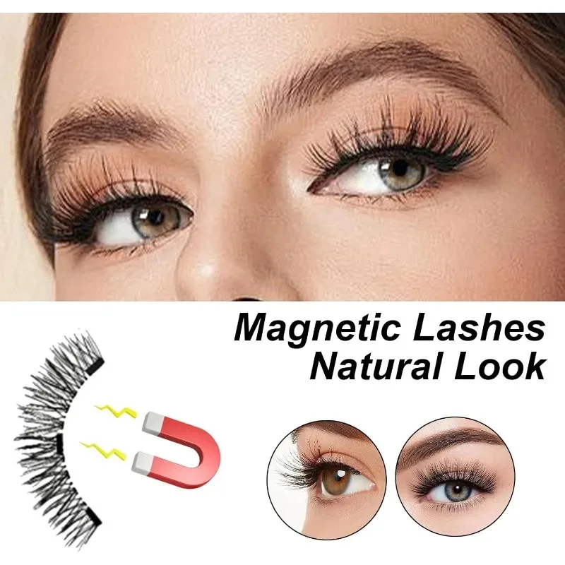 ナチュラルつけまつげつけまつげメイクアップツール8個防水つけまつげエクステンションキット再利用可能な磁気つけまつげキット