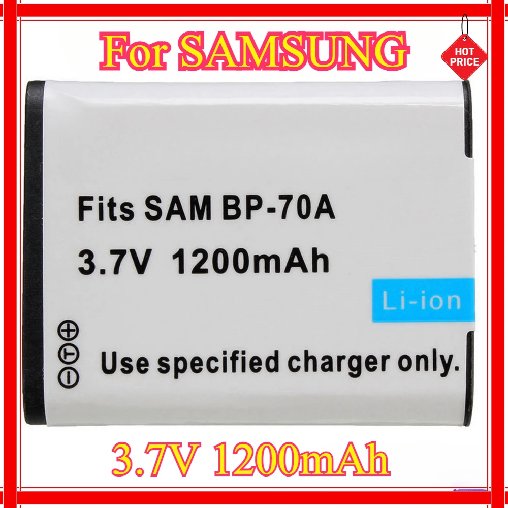 Replacement Camera Battery BP-70A BP70A For SAMSUNG PL80 ES70 PL90 PL100 PL101 PL120 PL170 PL200 PL201 SL50 SL600 SL605 SL630