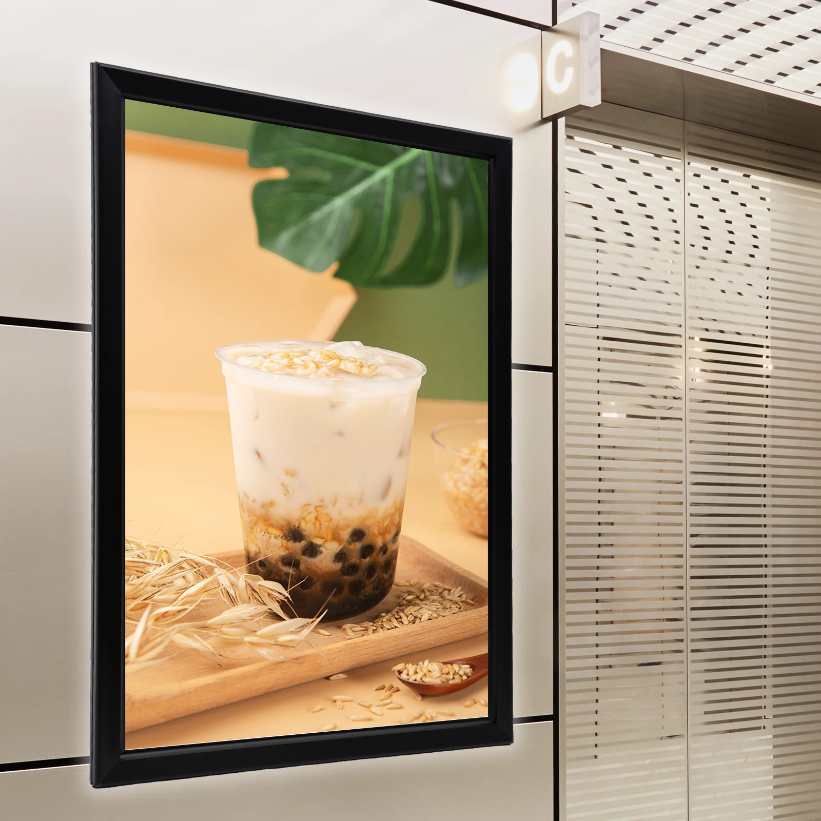 Nuevo cartel de película retroiluminado de aleación de aluminio LED, imagen artística, caja de luz con marco negro, exhibición publicitaria para el hogar, teatros, decoración