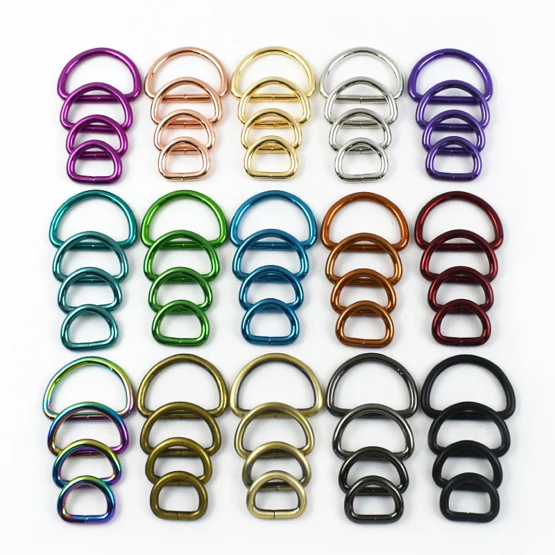 20/25/32/38mm Metal D Ring Buckles 5/10Pcs Webbing Strap Carabiner Rings for Bag Dog Collar Belt Loop