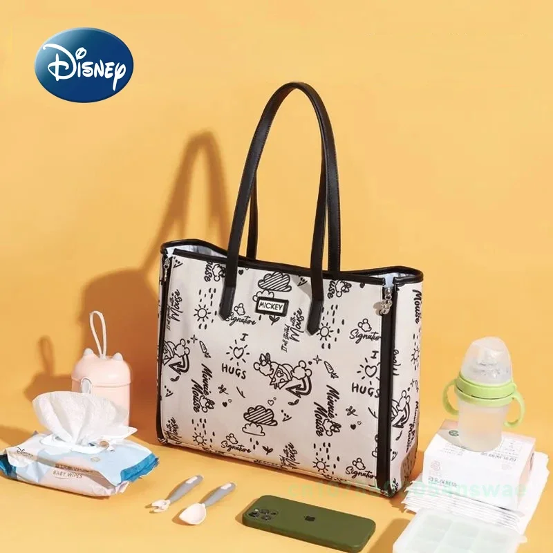 

Disney Mickey Original New Diaper Bag Handbag Cartoon Cute Baby Bag Luxury Brand Baby Diaper Bag Large Capacity High Quality