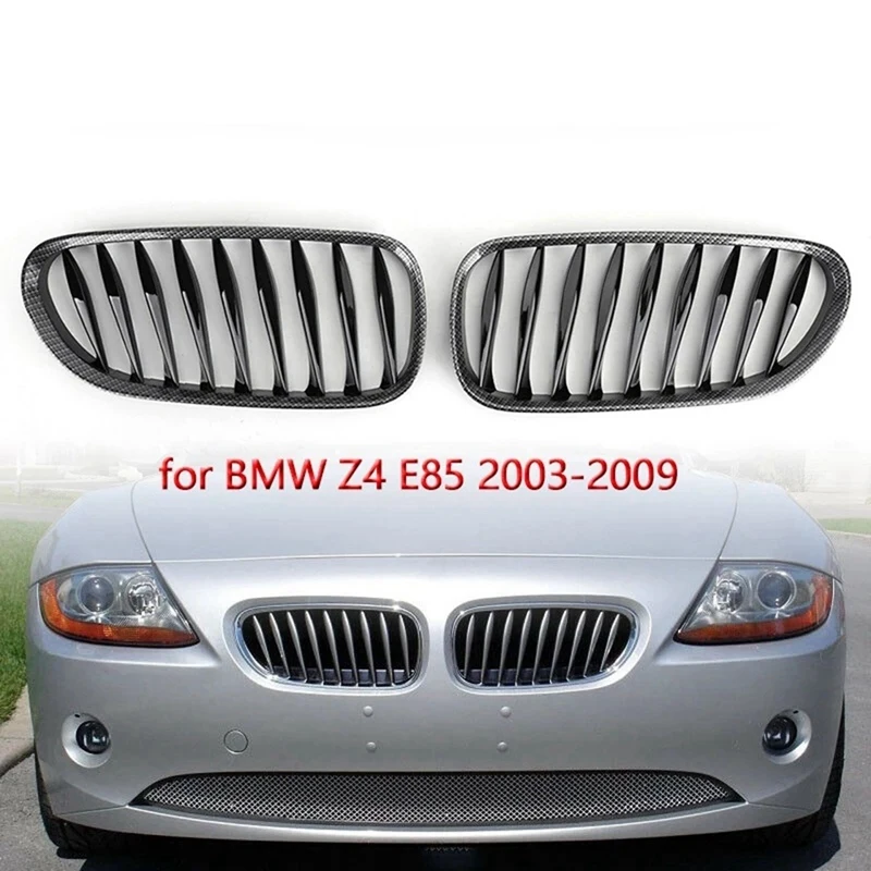 Front Fence Grill Grille ABS Carbon Fiber For BMW Z4 E85 E86 2003-2009 51117117757 51117117758