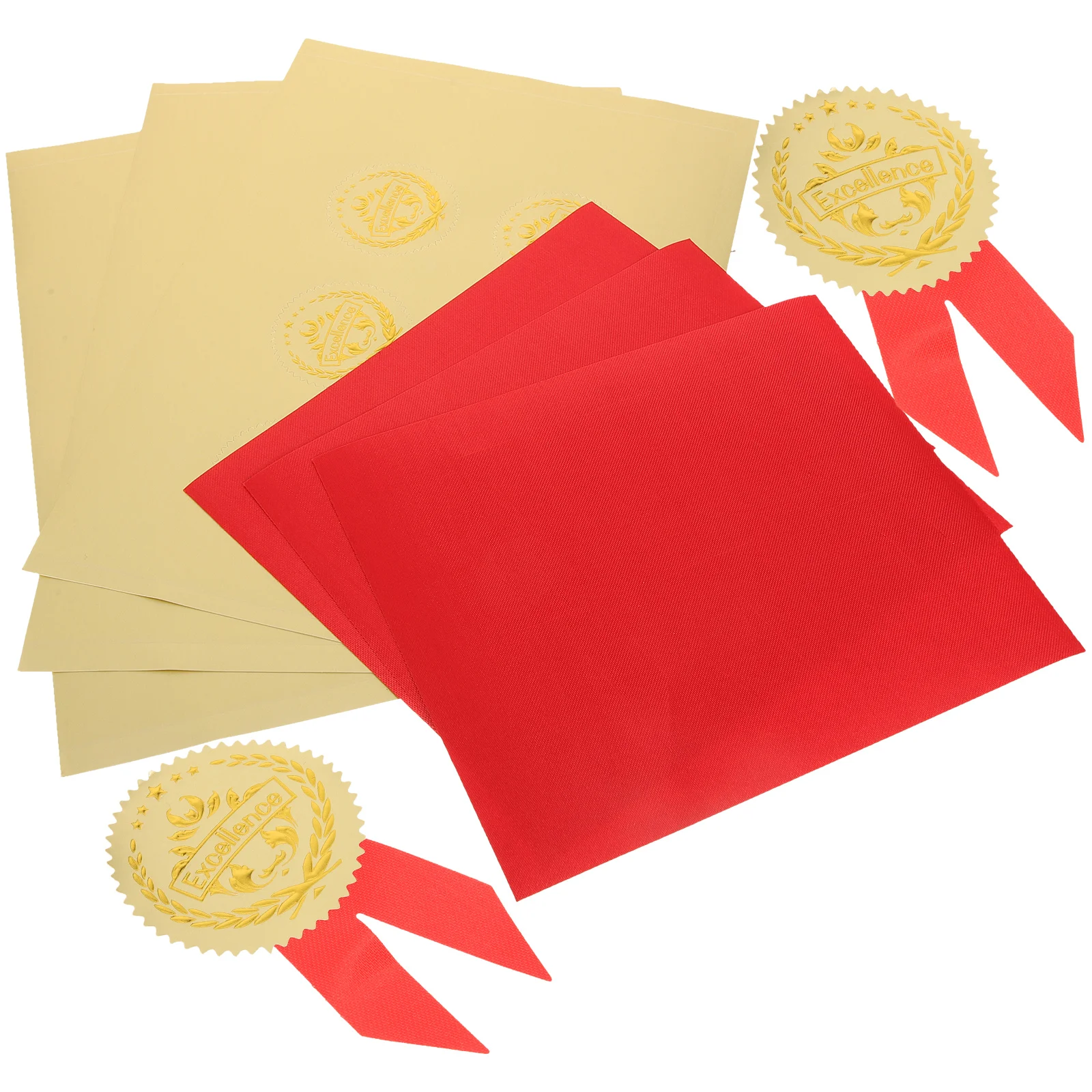 36 Set Paper Graduation Commendation Child Goldendoodle Ornament Certificate Seals Ribbon Children Medals Sticker