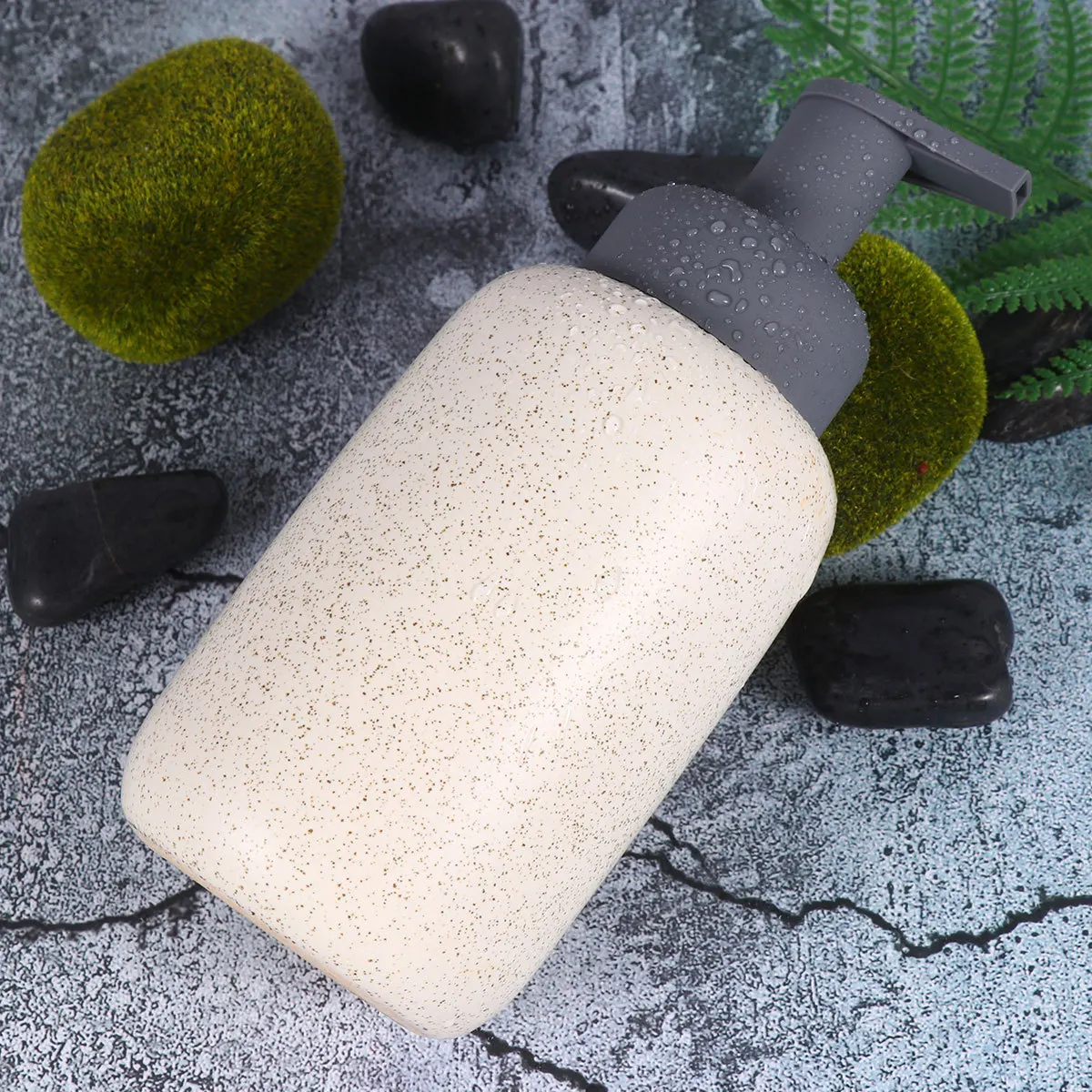 

Ceramics Sub Empty Bottle White Straight Tube Lightweight Holder Cosmetics Storage for Emulsion Shampoo