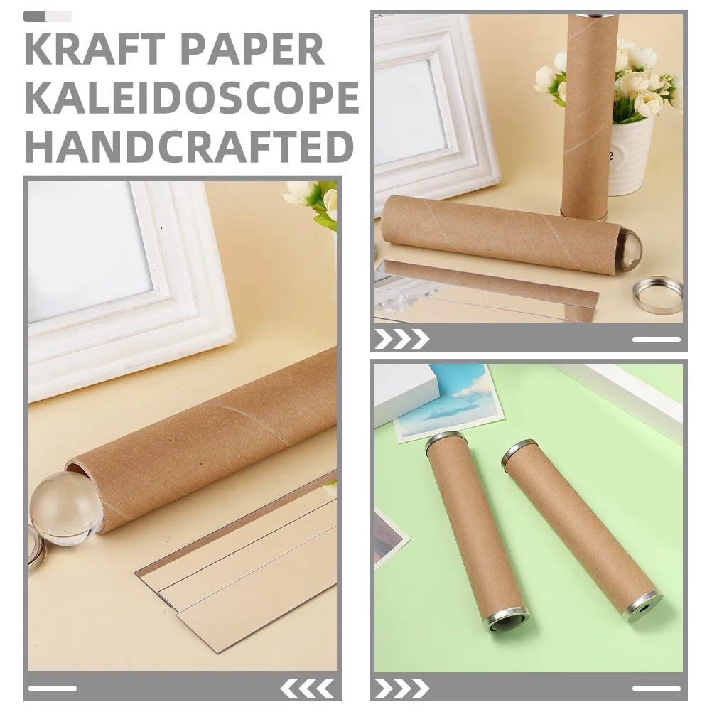 2-teiliges DIY-Kaleidoskop-Set, handgefertigtes Papierrohr-Bastelset für Kinder, Kristallkugel-Design, Farb-Wissenschaftsexperiment, selbstgemacht