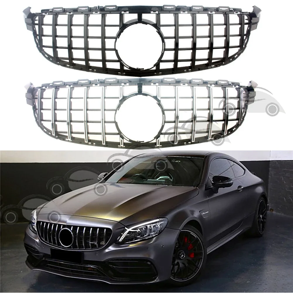 Front Racing Billet Bumper Grille Upper Facelift Grill For Mercedes-Benz W205 C63 AMG 2014 2015 2016 2017 2018