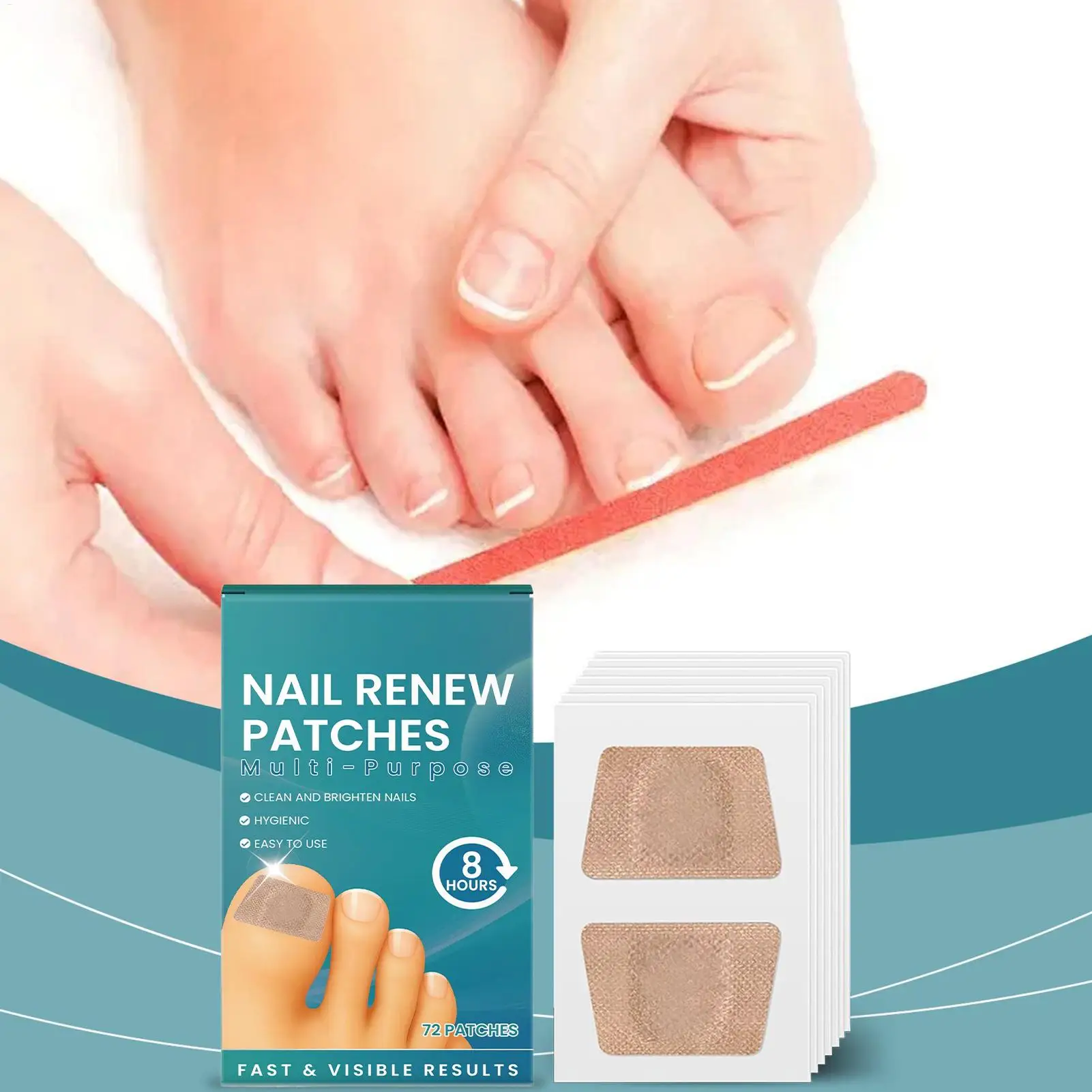 손톱 수리 패치 72피스 손상된 손톱 케어 패치 부러진 분할 자란 여성용 손톱 케어 스티커 강화