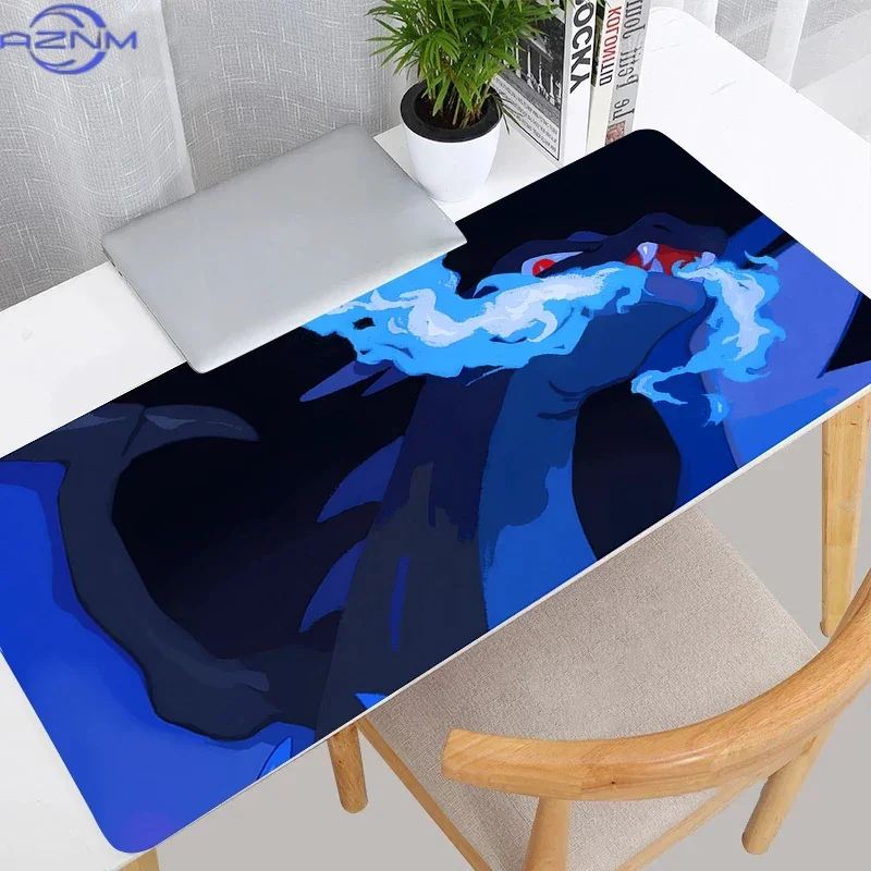 Dark Anime Blue Ice Dragon Cave Scene Mouse Pad Rubber Non Slip Desk Mat for Gaming Computer Office Table Decor