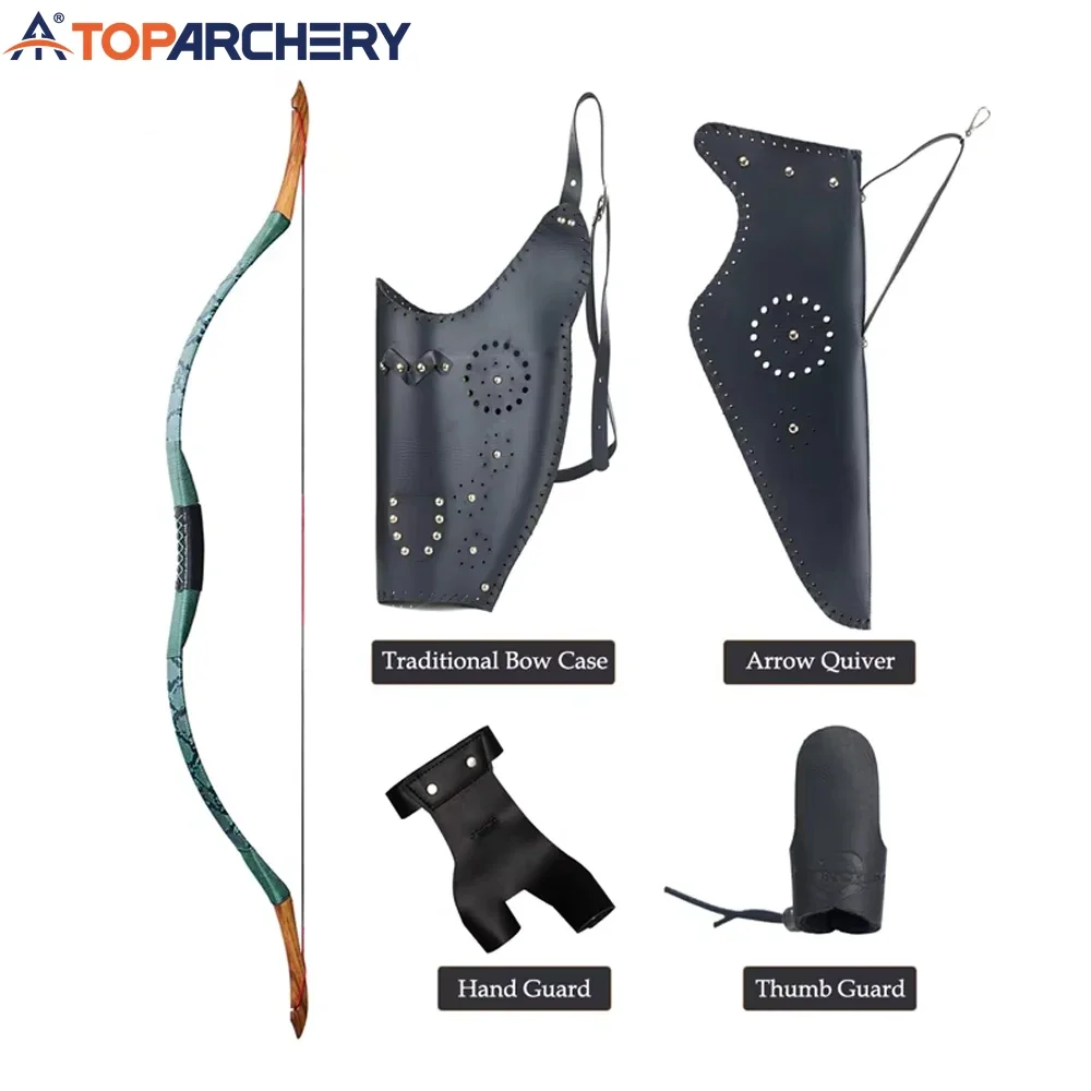 

Toparchery-Wooden Traditional Bow, Adult Recurve Bow Hunting Set, Suitable For Outdoor Shooting, Hunting Accessories, 20-50lbs