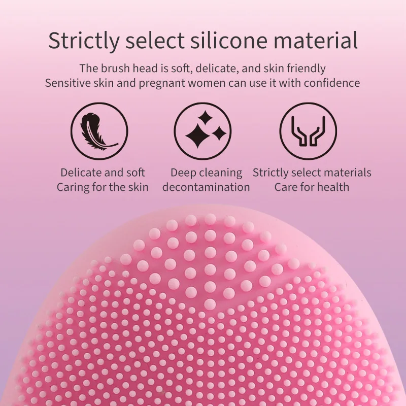منظف الوجه الكهربائي تدليك الوجه لينة الشعر سيليكون فرشاة تنظيف السيدات مزيل ماكياج التنظيف العميق أداة التجميل #2