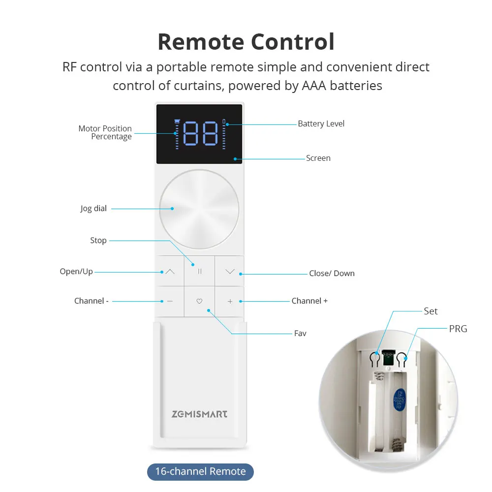 Zemismart Zigbee Rechargeable Roller Blinds Motor Work with Tuya for 17mm 25mm 28mm Tube Alexa Google Electric Curtain Engine