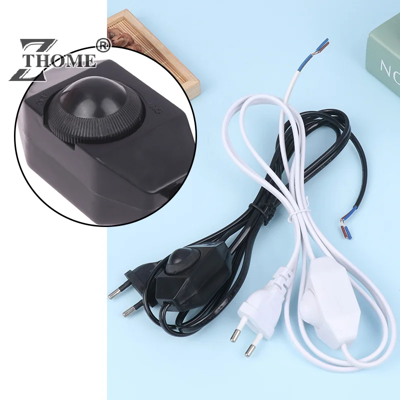 1.8M Extension Cord With Dimmer EU Plug Control Switch Power Cable Cord EU Plug For Table Lamp 220V Electricity Wire