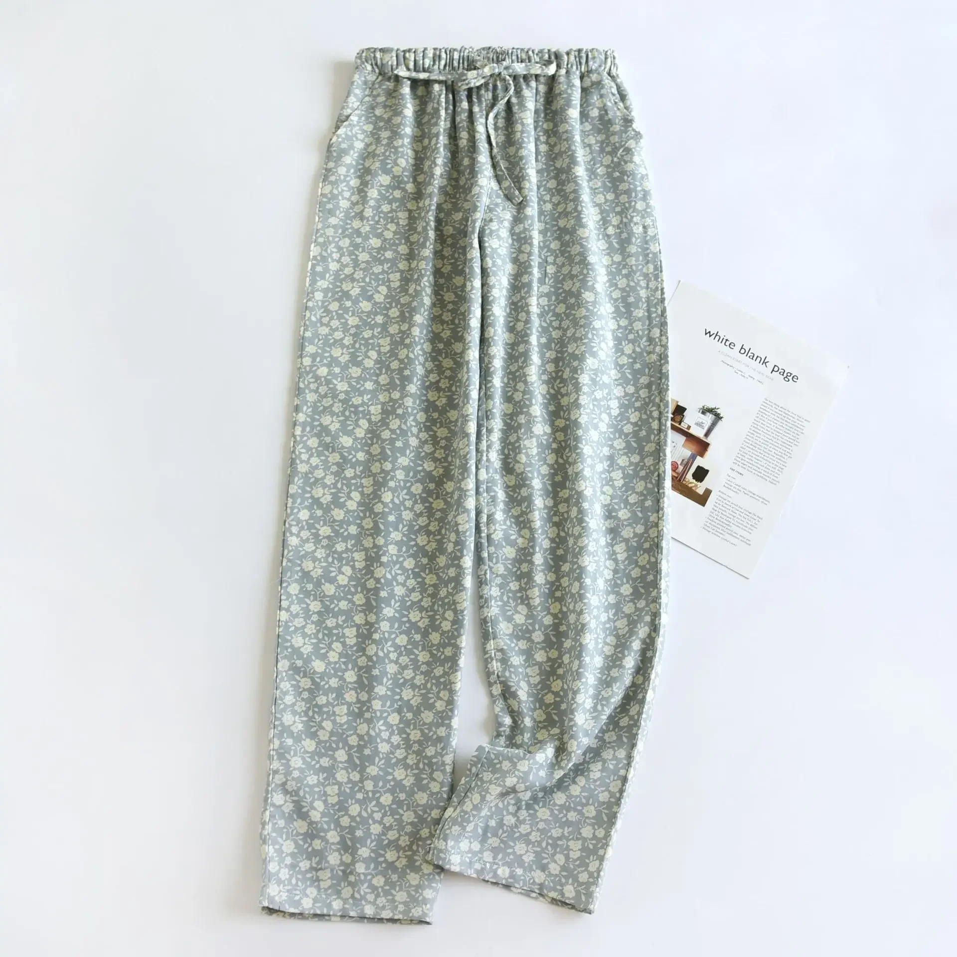 2024 New Japanese Spring/Summer Women\'s Pajama Pants 100% Cotton Gauze Pants Breathable Casual Colorful Home Pants Ladies