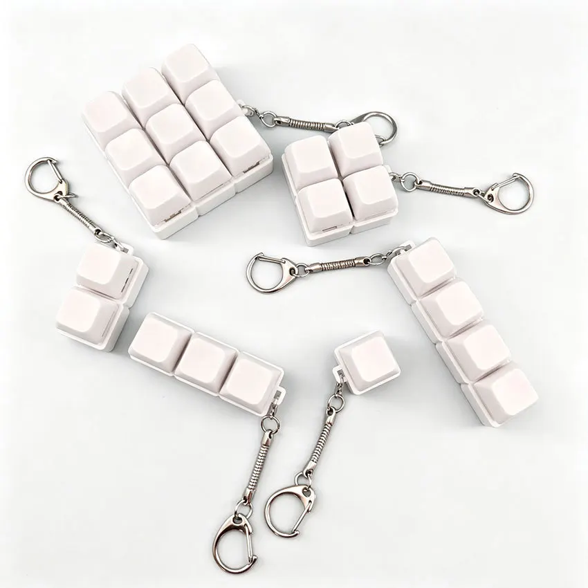 1Pcs Finger Pressure Relief Button Adult Office Stress-relieving And Calming Key Chain 2/3/4/9Keys Keyboard Key Irritability To