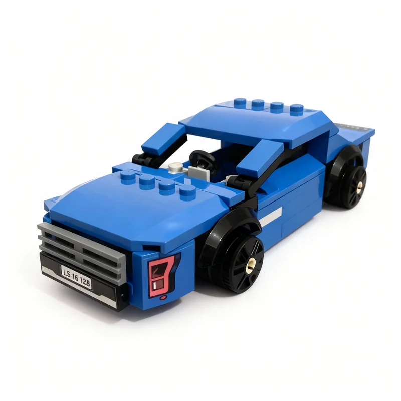 124pcs MOC FREE Fordes Mustangs City Champions Model Building Blocks Construction Toy Christmas Gift Assemble Birthday DIY 3D