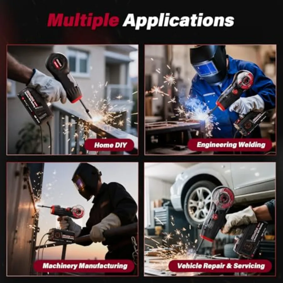 ماكينة لحام MIG محمولة 110 فولت: مسدس لحام كهربائي محمول 120 أمبير مع عاكس IGBT لحام أساسي للتدفق الفعال - كومبا