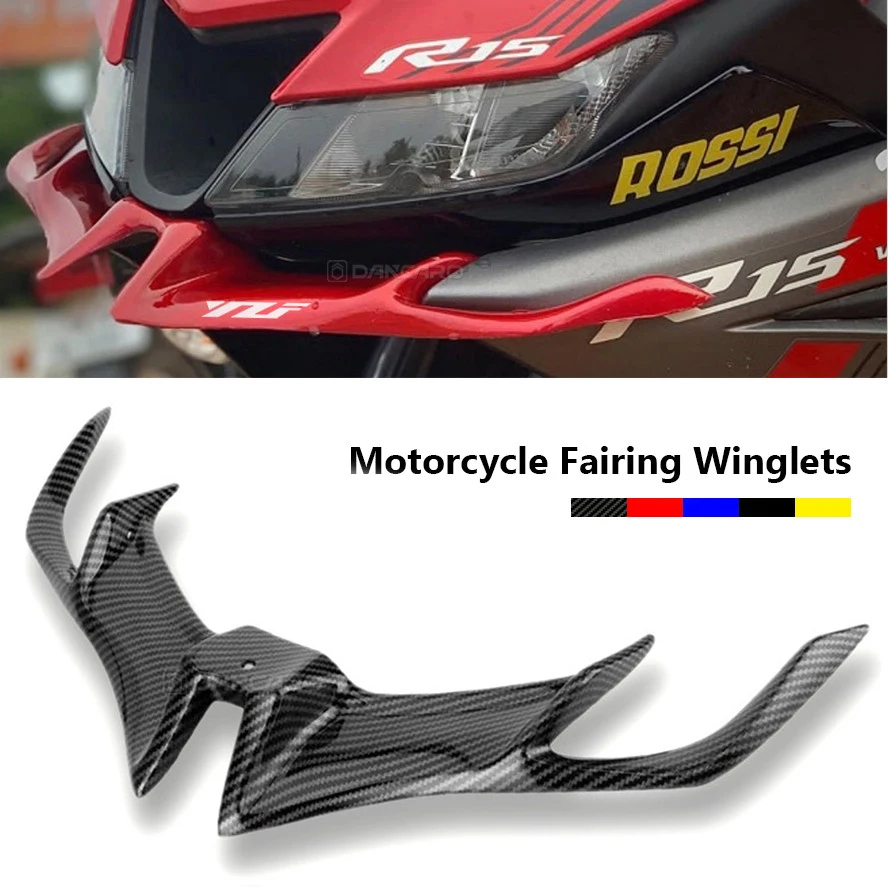 Motorcycle Front Fairing ABS Aerodynamic Winglets LOGO Lower Protection Guard Cover For YAMAHA YZF R15 YZFR15 V3.0 2017-2020