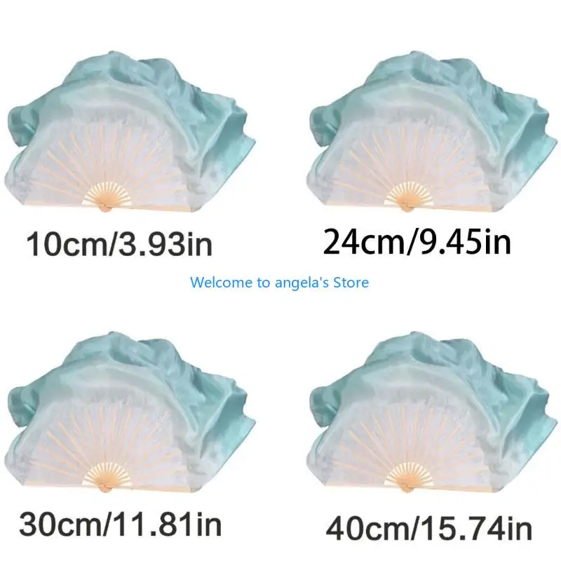 X4YC Abanico Danza Clásica Profesional Seda Sintética Ligero Accesorio Espectáculo Mano