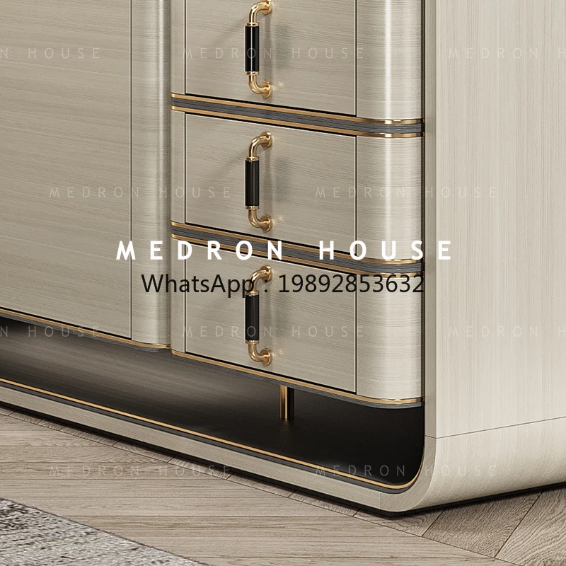 TLL Solid Wood Entrance Cabinet Dining Room Sideboard Cabinet Affordable Luxury Style Locker