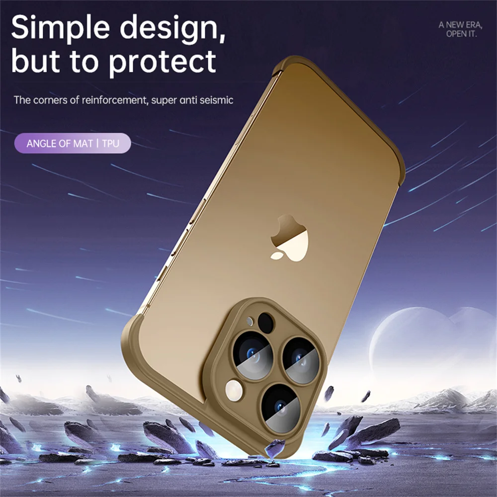 Bumper Case Camera Lens Protector For iPhone 16 15 Pro Max 14 Plus 13 Mini 12 11 15Pro 14Pro 13Pro Frameless Cover Accessories