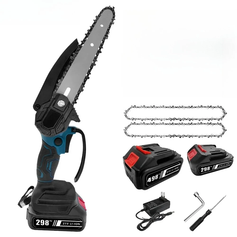 

L8 Inch Electric Chain Saw Mini Handheld Portable Chainsaw Tree Wood Cutter Pruning Garden Power Tool Compatible Makita Batter