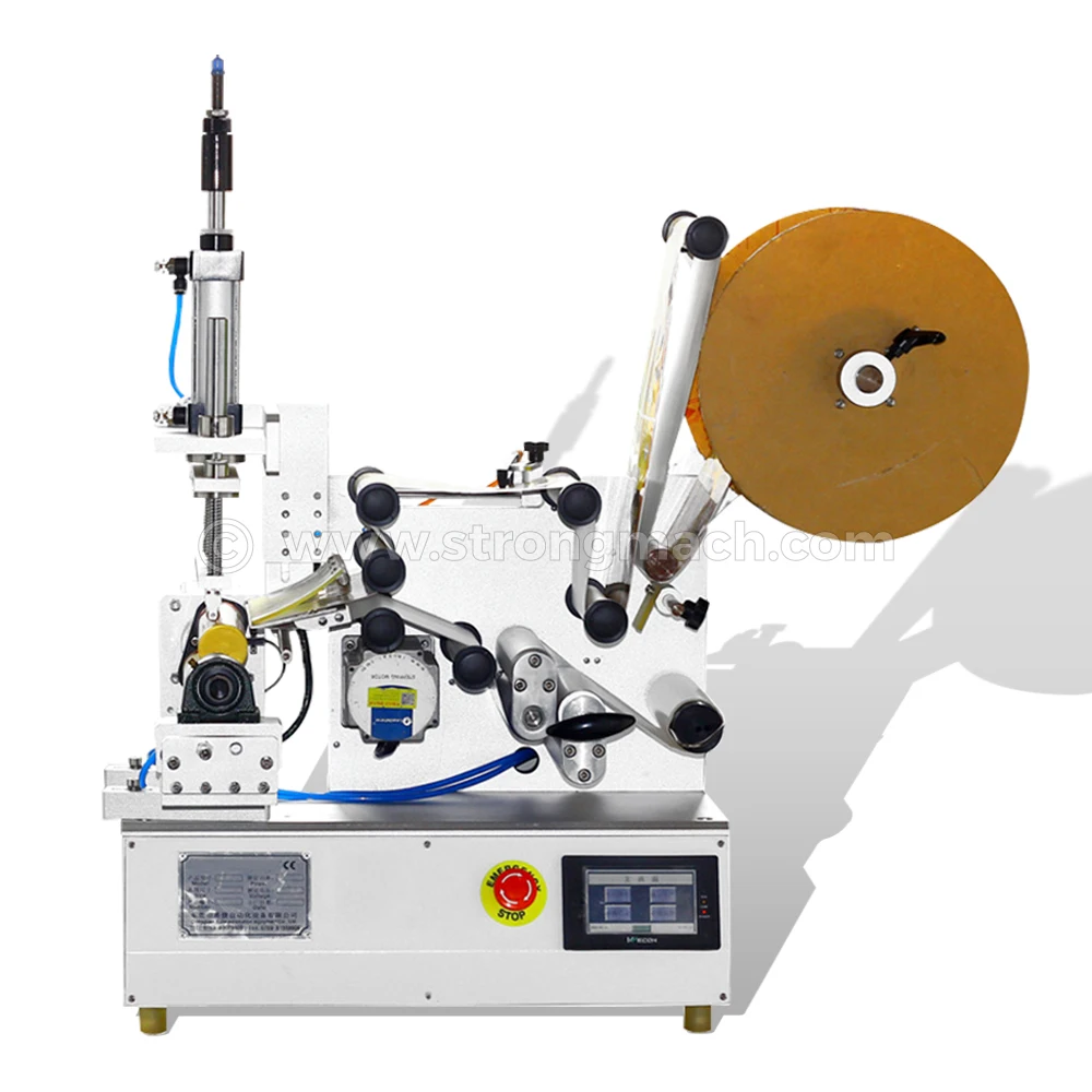 Semi-Automatic Labeling Machine, Desktop Compact Pneumatic Dual-Tube Dual-Round Tube Adhesive Labeler Grout Glue