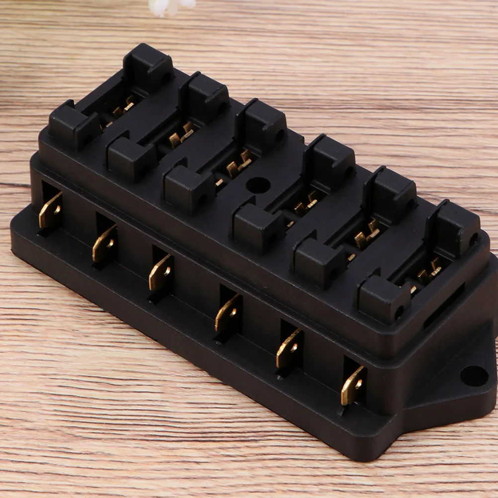 

2Pcs 6-Way Fuse Holder for Automobiles High Quality Fuse Box with Pre-Molded Holes Numbered for Easy Installation and Circuit