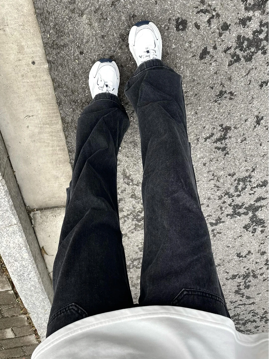 

American High Street Pleated Men's Jeans Spring Advanced Feelings Micro Flared Workwear Pants Cleanfit Rise Straight Leg Pants