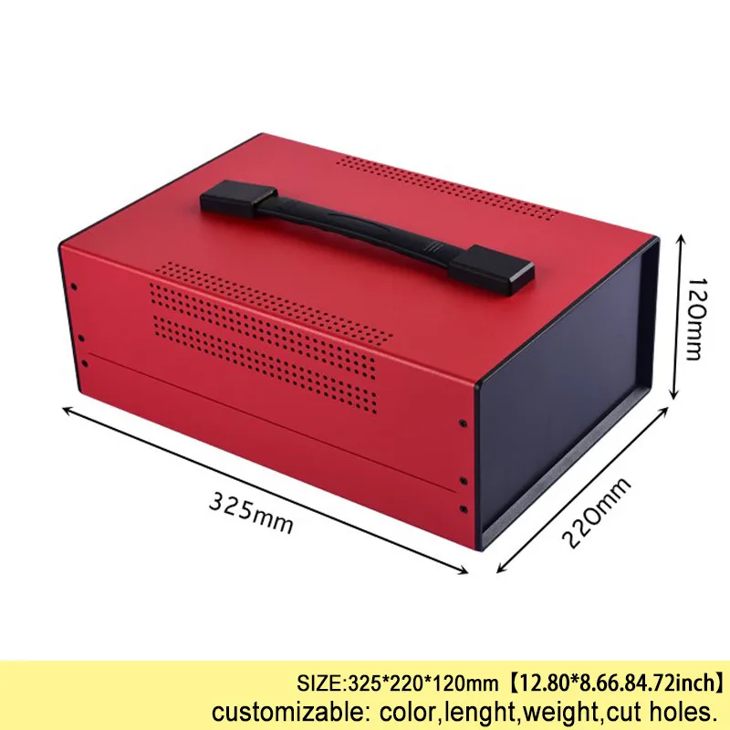 Imagem -03 - Custom Iron Project Box Habitação para Eletrônica Faça Você Mesmo Wire Connection Box Instrument Case Desktop Enclosure 325x220x120 mm