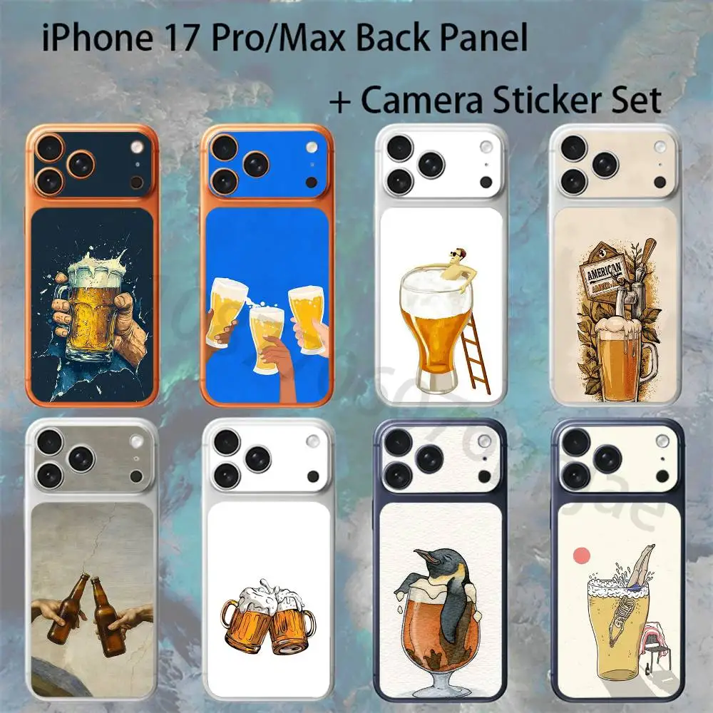 

Cool Art Beer Alcohol For iPhone 17pro/pro Max Full body Back Cover Decal Skin Colorful Rear Protective Sticker Film