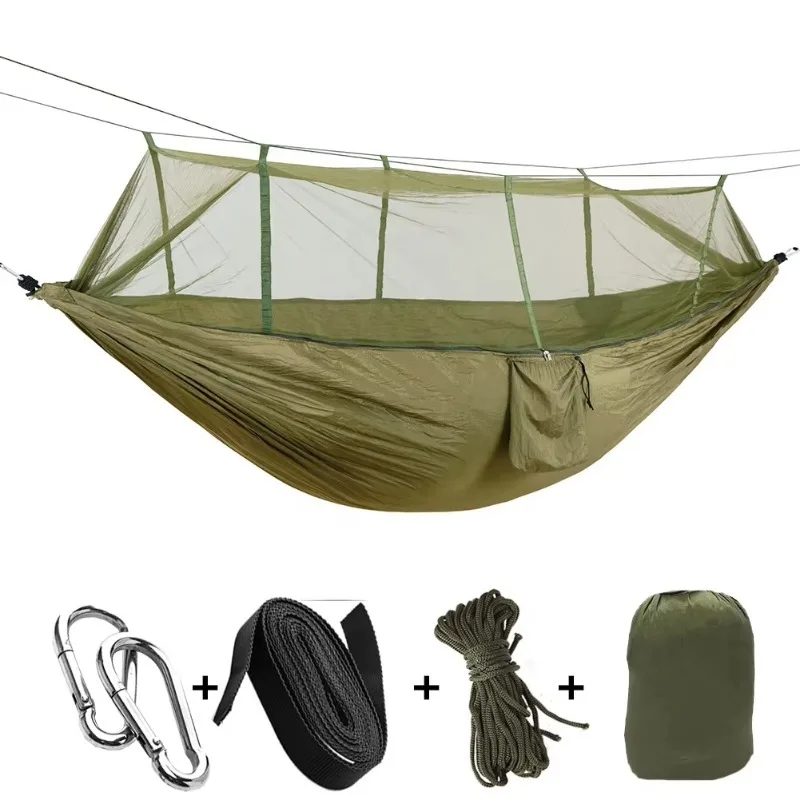 Factory Wholesale  Travel Camping Hammock Lightweight Portable Outdoor Hammocks with Mosquito Net
