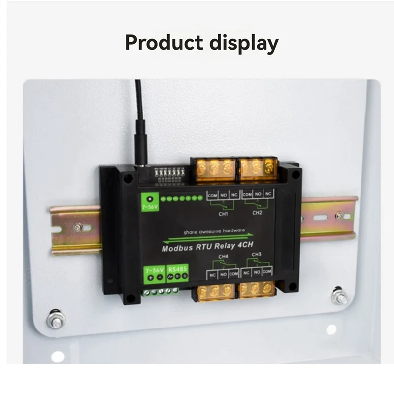 

4-канальный релейный модуль на DIN-рейку, протокол Modbus RTU RS485, релейный модуль сильного тока, схема защиты от различной изоляции
