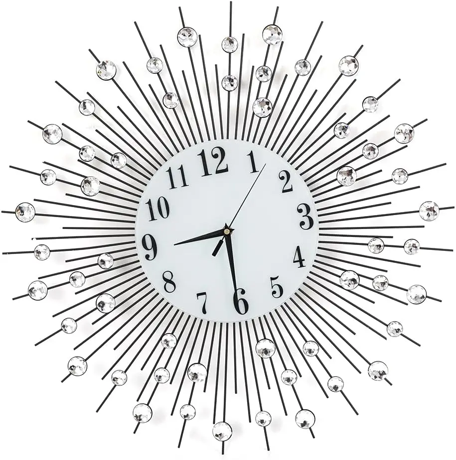 

24-дюймовые бесшумные металлические настенные часы, большие современные настенные часы, художественные декоративные, нетикающие бесшумные металлические классические креативные украшения для