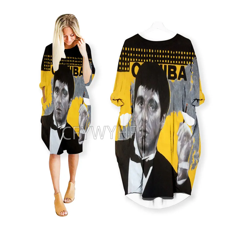 

Scarface 3D Printed Women Streetwear Women US Size Dress Fashion Harajuku Short Sleeves Clothes Women Clothing