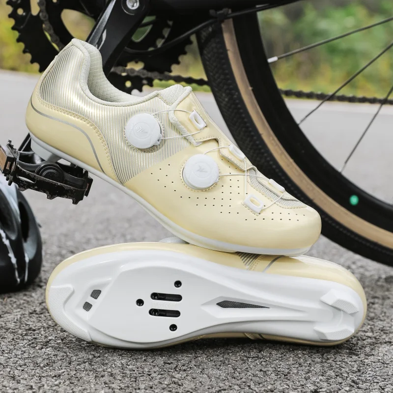 Speed Cycling Sneaker Men\'s Road Cycling Shoes Cleat Shoes Spd Shoes Cycling Flat Pedal Shoes Man Bike Outdoor Footwear White