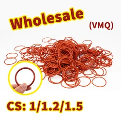 O-ring wholesale thickness 1/1.2/1.5mm cross-section VMQ link red silicon rubber gasket seal o ring rubber elastic Free Shipping
