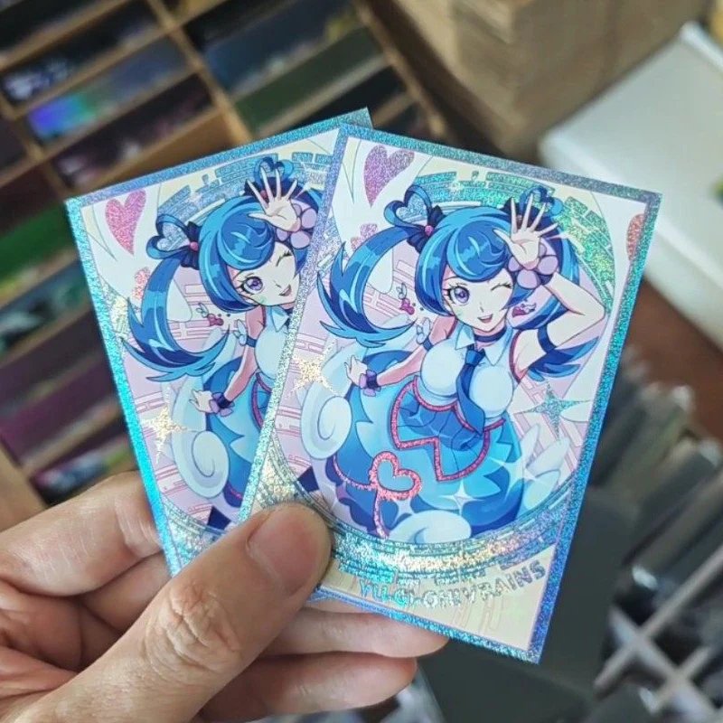 50 unids/set 63X90Mm Diy Yu-Gi-Oh! Fundas para tarjetas Trickstar Color Flash Ygo Trickstar Holly Ange funda protectora para tarjetas juguetes de regalo