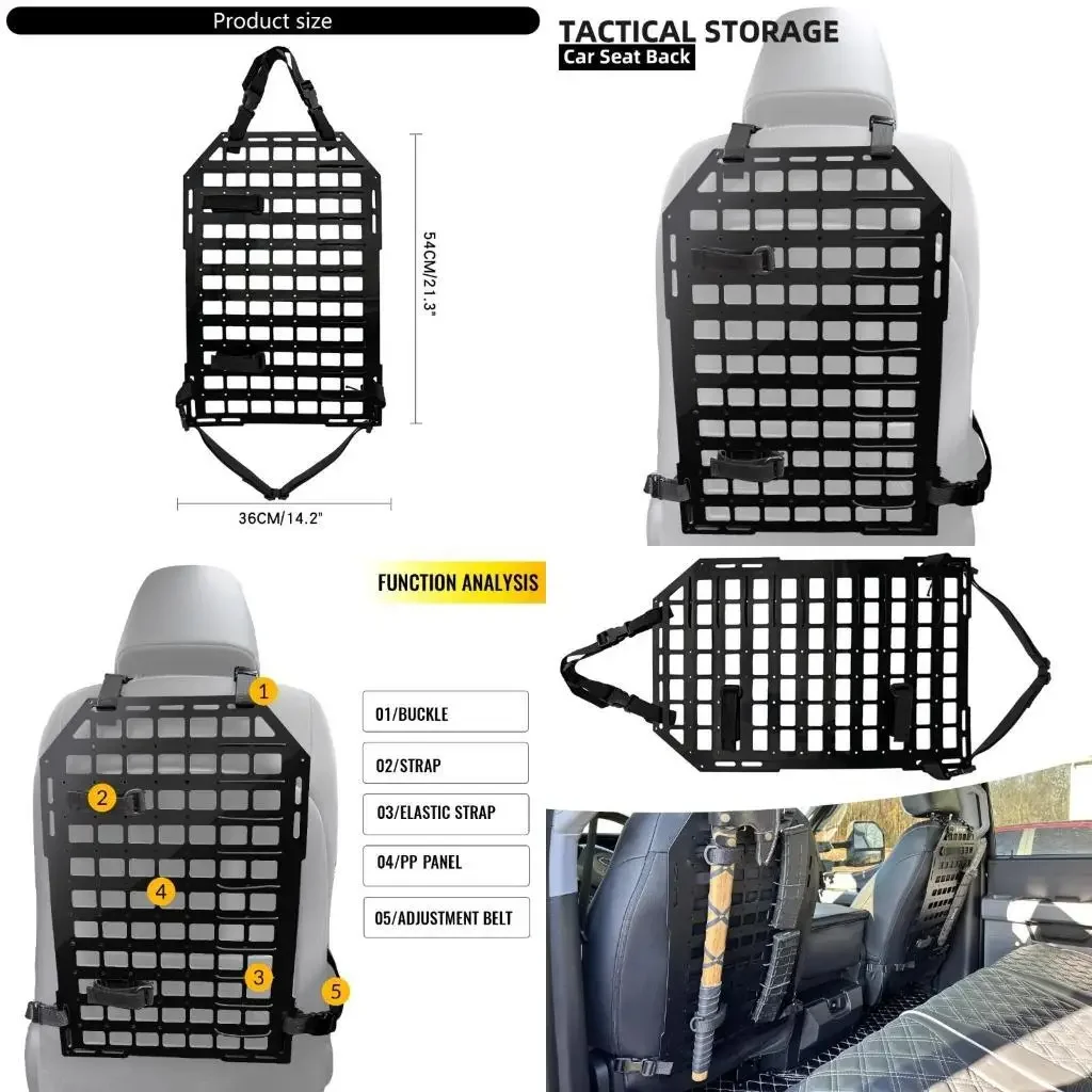 

Модульные органайзеры для задних сидений Стратегические органайзеры для спинок Эффективное использование пространства и сетчатая