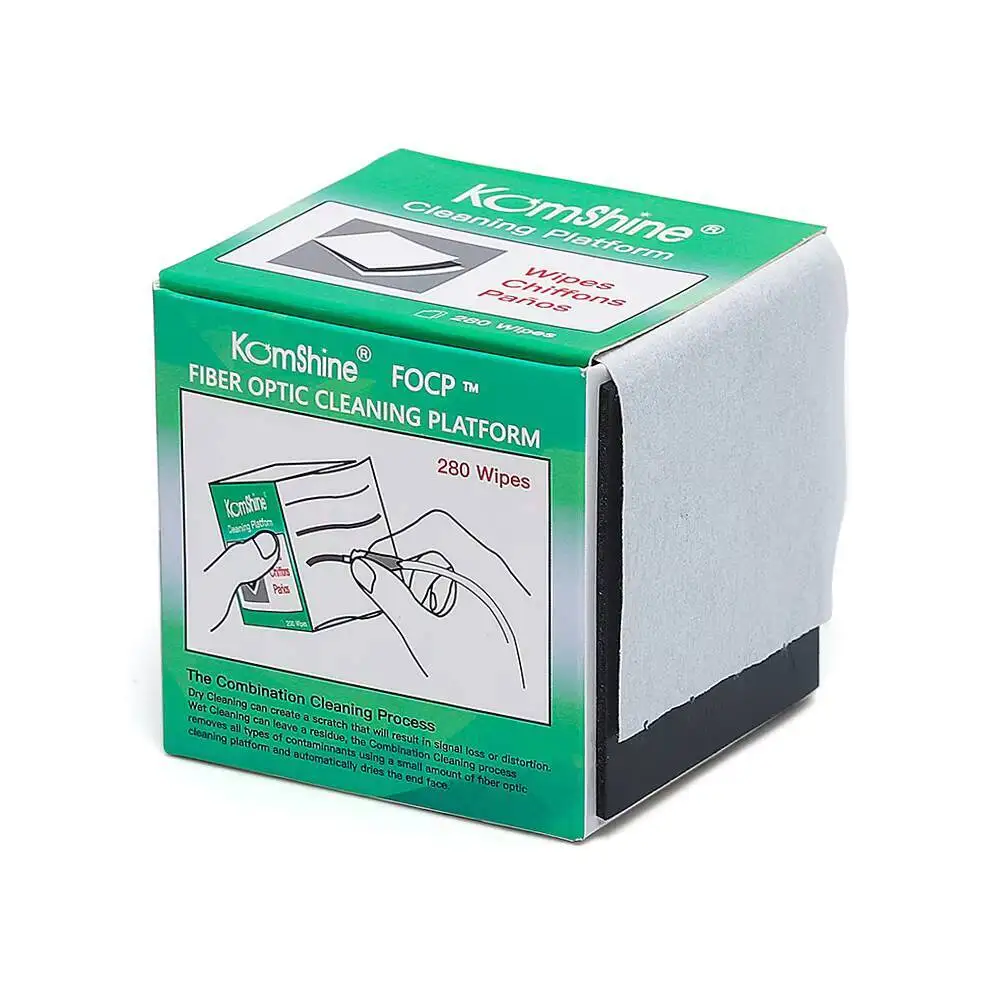 Komshine Fiber Optic Cleaning wipes FOCP suit for FC/SC/ST 2.5mm 1.25mm LC Bare fiber Universal Connector