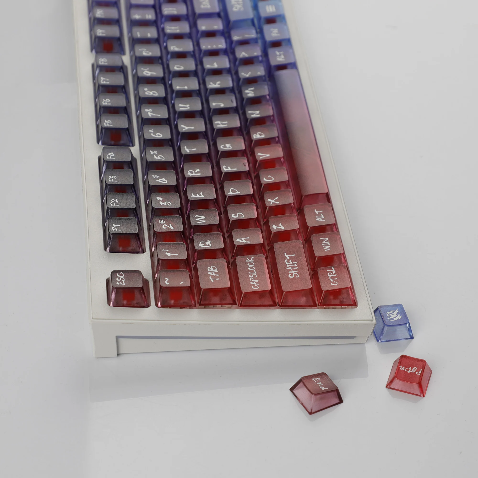 YMDK 119 Keys Magic Mist Neon Keycap PC Shine Through Cherry Profile Keycaps for 61/64/87/104/108 MX Mechanical Keyboard