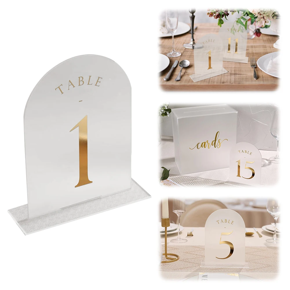 

Clear Arch Acrylic Table Numbers with Holder Acrylic Wedding Table Numbers for Centerpiece Reception Wedding Party Event
